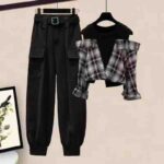 445pcs High Quality European Style Elastic Cuffed Cargo Pants | Bulk Stock Lot | Size M to XXL, Black, Stretch Fabric, Individual Packaging | 15.3 CNY/Piece - Image 5