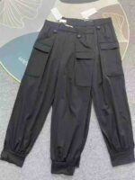 445pcs High Quality European Style Elastic Cuffed Cargo Pants | Bulk Stock Lot | Size M to XXL, Black, Stretch Fabric, Individual Packaging | 15.3 CNY/Piece - Image 3