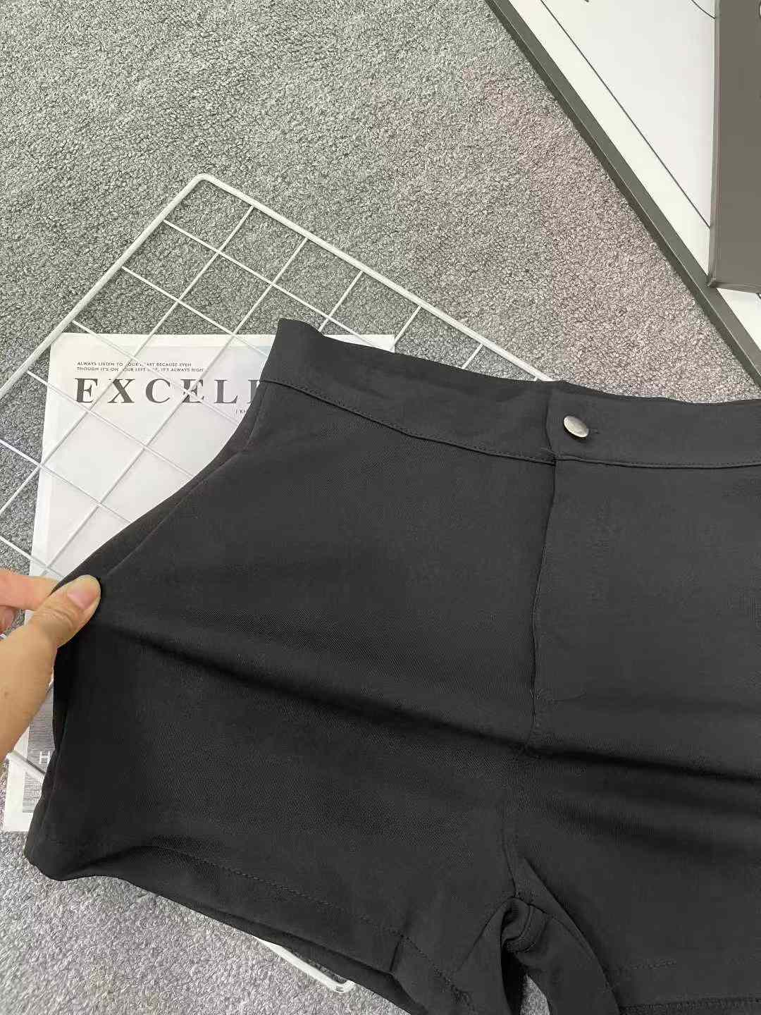262 PCS Women's High-Waist Stretch Black Roman Shorts - Slim A-Line Dressy Hot Pants for Fall/Winter/Spring, S-XXL, Bulk Stock Lot Wholesale - Image 2