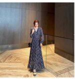 343PCS Bulk French Style Chiffon Floral Long Sleeve Midi Waist-Cinched Women's Dresses | Fall/Winter Collection | Sizes M-XXL | Single Style & Color | Genuine with Individual Packaging | Stock Lot Wholesale at 11.3 CNY/Piece - Image 9