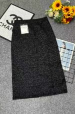 Spring Black Chanel-Inspired Glitter Chenille Midi Straight Bodycon Skirts | 303 Pcs (L-2XL) | Tagged & Individually Packaged | Stock Lot Wholesale 6.4 CNY/Pc - Image 9