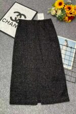 Spring Black Chanel-Inspired Glitter Chenille Midi Straight Bodycon Skirts | 303 Pcs (L-2XL) | Tagged & Individually Packaged | Stock Lot Wholesale 6.4 CNY/Pc - Image 8