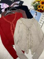 783 Pieces Spring & Summer Retro Chanel-Inspired Stretch Slim-Fit Long Sleeve Knit Cardigans | Independent Packaging, One Size | Full Clearance Stock Lot Wholesale at CNY6.4/pc - Image 7