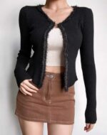 783 Pieces Spring & Summer Retro Chanel-Inspired Stretch Slim-Fit Long Sleeve Knit Cardigans | Independent Packaging, One Size | Full Clearance Stock Lot Wholesale at CNY6.4/pc - Image 5