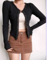 783 Pieces Spring & Summer Retro Chanel-Inspired Stretch Slim-Fit Long Sleeve Knit Cardigans | Independent Packaging, One Size | Full Clearance Stock Lot Wholesale at CNY6.4/pc - Image 3