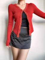783 Pieces Spring & Summer Retro Chanel-Inspired Stretch Slim-Fit Long Sleeve Knit Cardigans | Independent Packaging, One Size | Full Clearance Stock Lot Wholesale at CNY6.4/pc - Image 2