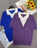 400PCS Summer Fake Two-Piece Ice Silk Knit Tops - Loose & Flattering, Soft Fabric, One Size, Independent Packaging | Bulk Stock Lot Wholesale @5.4 CNY - Image 9