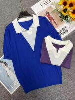 400PCS Summer Fake Two-Piece Ice Silk Knit Tops - Loose & Flattering, Soft Fabric, One Size, Independent Packaging | Bulk Stock Lot Wholesale @5.4 CNY - Image 8