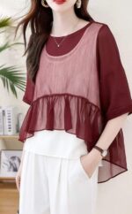 Summer Loose Stylish Patchwork T-Shirts | Stock Lot Approx 130pcs (M-XL) | Bulk Wholesale @ CNY4.4/PC - Image 7