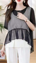 Summer Loose Stylish Patchwork T-Shirts | Stock Lot Approx 130pcs (M-XL) | Bulk Wholesale @ CNY4.4/PC - Image 5