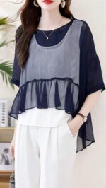 Summer Loose Stylish Patchwork T-Shirts | Stock Lot Approx 130pcs (M-XL) | Bulk Wholesale @ CNY4.4/PC - Image 4