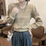 Bulk Wholesale Spring Soft Sweaters: 120pcs Puff Sleeve Crew Neck High Waist Regular Shoulder Style - Chinese Clothing Stock Lot CNY6.4/PC - Image 6