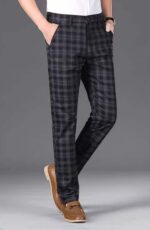 Spring Men's Stretch Plaid Straight Slim-Fit Korean Style Casual Dress Pants | 210 Pcs Stock Lot, Sizes 28-34, Individually Packed, Bulk Wholesale 10.4 CNY/PC - Image 6