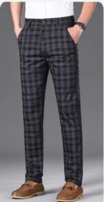 Spring Men's Stretch Plaid Straight Slim-Fit Korean Style Casual Dress Pants | 210 Pcs Stock Lot, Sizes 28-34, Individually Packed, Bulk Wholesale 10.4 CNY/PC - Image 5