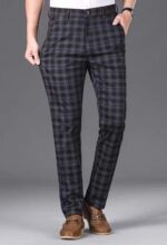 Spring Men's Stretch Plaid Straight Slim-Fit Korean Style Casual Dress Pants | 210 Pcs Stock Lot, Sizes 28-34, Individually Packed, Bulk Wholesale 10.4 CNY/PC - Image 4