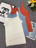 Summer Solid Loose Versatile Knit Camisoles Stock Lot - 4100 Pcs, Individually Packaged, Fits 50-75kg, Full Clearance @ 5.4 CNY/Piece - Image 9