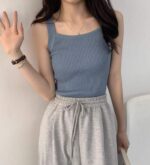 Summer Solid Loose Versatile Knit Camisoles Stock Lot - 4100 Pcs, Individually Packaged, Fits 50-75kg, Full Clearance @ 5.4 CNY/Piece - Image 7