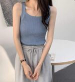 Summer Solid Loose Versatile Knit Camisoles Stock Lot - 4100 Pcs, Individually Packaged, Fits 50-75kg, Full Clearance @ 5.4 CNY/Piece - Image 5