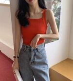 Summer Solid Loose Versatile Knit Camisoles Stock Lot - 4100 Pcs, Individually Packaged, Fits 50-75kg, Full Clearance @ 5.4 CNY/Piece - Image 4