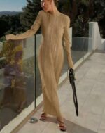 Bulk Stock Lot: Spring Branded Original Elastic Pleated Maxi Dresses, S-XL, 713 Pcs with Hangtags & Individual Packaging - Wholesale Export - Image 2