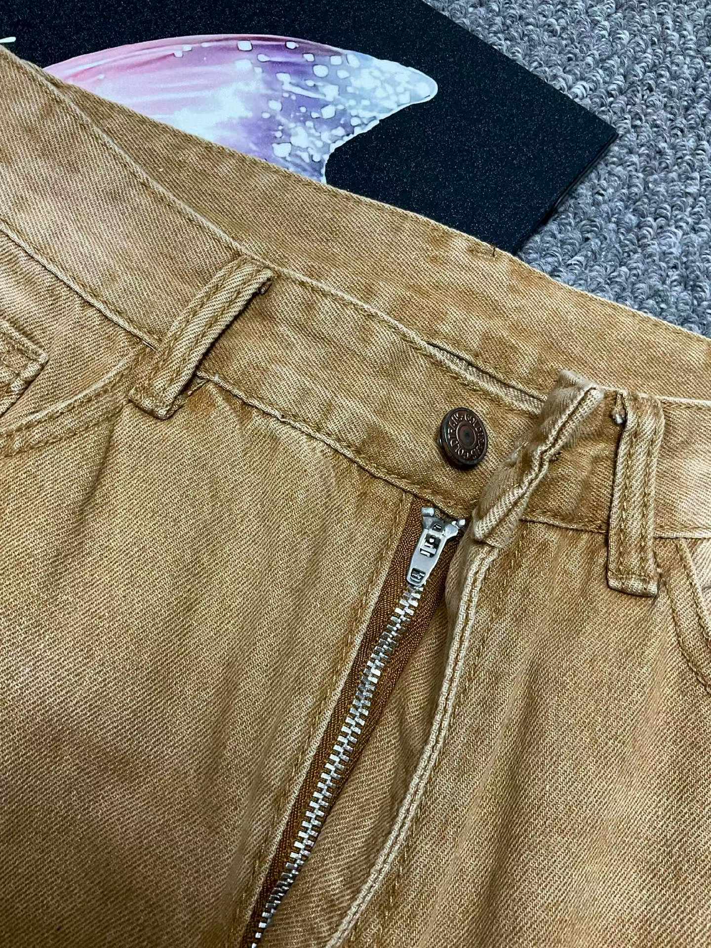 Bulk Stock Lot: Summer Branded American Style Loose Vintage Distressed Jeans, 535pcs, S-2XL, Individual Packaging, Wholesale Clearance at 10.4 CNY/Piece - Image 2