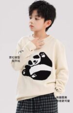 Fall & Winter Kids' Jacquard Crew Neck Pullover Sweaters Stock Lot - 65 Pcs (Sizes 110-130) | CNY 6.4/PC Full Clearance | Wholesale Export - Image 5