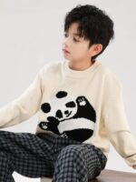 Fall & Winter Kids' Jacquard Crew Neck Pullover Sweaters Stock Lot - 65 Pcs (Sizes 110-130) | CNY 6.4/PC Full Clearance | Wholesale Export - Image 4