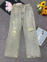 Wholesale Men's Spring Summer Washed Cotton American Retro Distressed Straight Slim Bootcut Jeans | 360pcs, S-3XL, Tagged & Individually Packed Stock Lot - Image 9