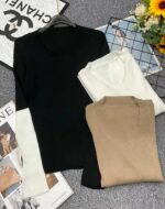 260pcs Fall & Winter Color-Block Ribbed Stretch Slim-Fit Long Sleeve Knit Sweaters | Stock Lot Full Take at CNY6.4/Piece, Individually Packed - Image 7