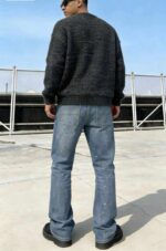 Spring New American Retro Color Block Patchwork Straight-Leg Denim Pants - 155 Pcs, Bulk Stock Lot Wholesale, All Clearance at 10.4 CNY Each - Image 4