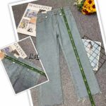 Spring & Summer New Light Blue Raw Hem Straight Wide-Leg Cropped Jeans, S-XL Sizes, ~260pcs, Individually Packed with Waist Card, Bulk Stock Clearance @9.3 CNY/Piece | Wholesale Export - Image 7