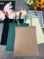 295PCS Summer Plain Stretch Slim-Fit Knitted Halter Tank Tops - Bulk Stock Clothing Wholesale, CNY5.4/PC Full Take - Image 7