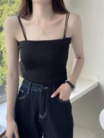 295PCS Summer Plain Stretch Slim-Fit Knitted Halter Tank Tops - Bulk Stock Clothing Wholesale, CNY5.4/PC Full Take - Image 6