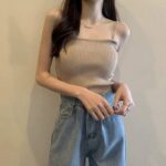 295PCS Summer Plain Stretch Slim-Fit Knitted Halter Tank Tops - Bulk Stock Clothing Wholesale, CNY5.4/PC Full Take - Image 5