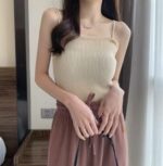 295PCS Summer Plain Stretch Slim-Fit Knitted Halter Tank Tops - Bulk Stock Clothing Wholesale, CNY5.4/PC Full Take - Image 4