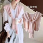 910pcs Spring & Summer Minimalist Solid Knitted Shawls, Soft Stretchy Versatile Wrap, Individually Packed, One Size - Bulk Wholesale Chinese Stock Lot, 4.4 CNY/pc - Image 6