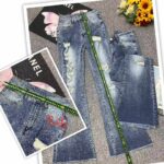 Spring & Summer Branded American Style Loose Stretch Washed Cotton Ripped Micro Flare Jeans - Stock Lot, S-2XL, ~140 Pcs, Bulk Wholesale CNY14.3/PC - Image 8