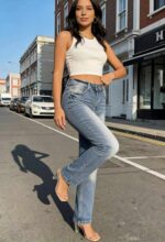 Bulk Wholesale Export Stock Lot: Spring/Summer High Stretch Branded American Style Loose 9/10 Length Jeans, S-2XL, 90 Pieces, Individual Packaging, CNY12.3/Piece - Image 6