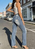 Bulk Wholesale Export Stock Lot: Spring/Summer High Stretch Branded American Style Loose 9/10 Length Jeans, S-2XL, 90 Pieces, Individual Packaging, CNY12.3/Piece - Image 4