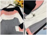 Autumn & Winter Viral Square Neck Ruffled Split Hem Knit Pullover Sweaters - 1110pcs Chinese Clothing Stock Lot, Bulk Wholesale, CNY5.4/pc - Image 3