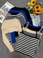 Bulk Spring Sexy Knit Sweater 2-Piece Sets - Soft Stretchy Fabric, One Size, Individual Packaging, ~360 Units, 7.4 CNY/Set | Stock Lot Wholesale Export - Image 9
