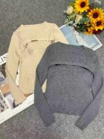 Bulk Spring Sexy Knit Sweater 2-Piece Sets - Soft Stretchy Fabric, One Size, Individual Packaging, ~360 Units, 7.4 CNY/Set | Stock Lot Wholesale Export - Image 7