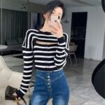 Bulk Spring Sexy Knit Sweater 2-Piece Sets - Soft Stretchy Fabric, One Size, Individual Packaging, ~360 Units, 7.4 CNY/Set | Stock Lot Wholesale Export - Image 3