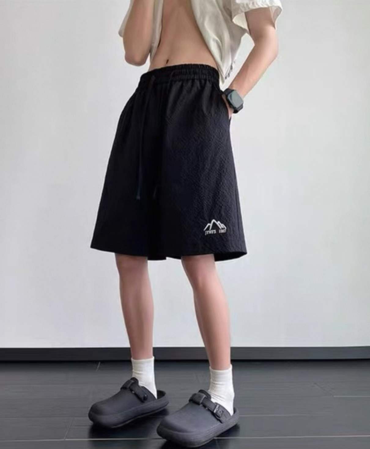Korean Style Summer Casual Shorts - Loose Elastic Waist, Quick-Dry, M-3XL, 260pcs Stock Lot, Independent Packaging, Full Clearance Wholesale @ CNY7.3/pc - Image 2