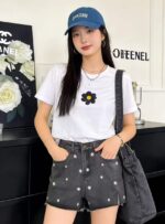 350PCS Summer Trendy Heavy-Embroidered Washed Cotton Denim Shorts, M-XL, Tagged & Individually Packed, Great Value Bulk Stock Lot - Image 5