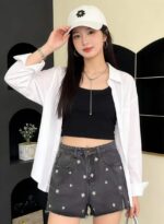 350PCS Summer Trendy Heavy-Embroidered Washed Cotton Denim Shorts, M-XL, Tagged & Individually Packed, Great Value Bulk Stock Lot - Image 4