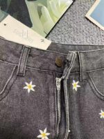 350PCS Summer Trendy Heavy-Embroidered Washed Cotton Denim Shorts, M-XL, Tagged & Individually Packed, Great Value Bulk Stock Lot - Image 2