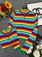 Spring & Autumn High-Stretch Striped Half-Zip Knit Pullover Sweaters, One Size, Individually Packed - 620pcs Bulk Stock Lot, 4.4 CNY Each (Wholesale Export) - Image 8