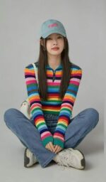 Spring & Autumn High-Stretch Striped Half-Zip Knit Pullover Sweaters, One Size, Individually Packed - 620pcs Bulk Stock Lot, 4.4 CNY Each (Wholesale Export) - Image 3