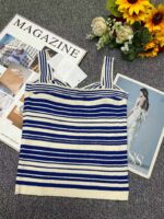 150 Pcs Brand Original Contrast Striped Knit Camisoles, Summer Vintage Niche Design, Soft Stretch Fabric, Tagged & Individually Packed, Full Stock Lot @ 5.4 CNY Each (Wholesale Export) - Image 6